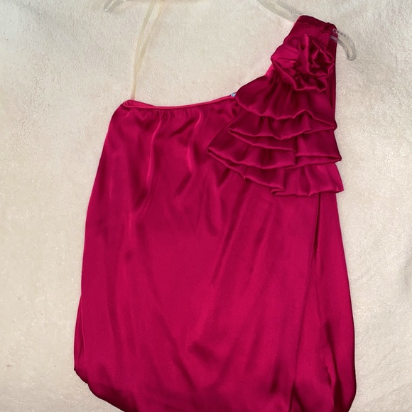 Jewel Tone Top Blouse ruffle one shoulder blouse - Picture 8 of 10